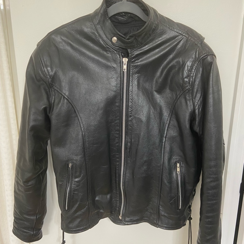 Vintage Shaf Leather Motorcycle Biker Jacket Zip Out Thinsulate 3M Size 42